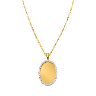 Copy of Diamond Oval Memory Pendant in 10k Yellow Gold 5.44 Ctw